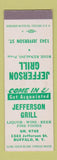 Matchbook Cover - Jefferson Grill Buffalo NY SAMPLE
