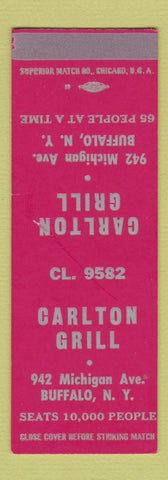 Matchbook Cover - Carlton Grill Buffalo NY SAMPLE