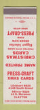 Matchbook Cover - Press Craft Xmas Cards Clayton MO SAMPLE
