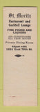 Matchbook Cover - St Moritz Restaurant Chicago? SAMPLE