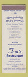 Matchbook Cover - Tam's Restaurant Cicero IL WEAR SAMPLE