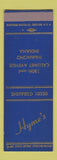 Matchbook Cover - Hyme's Hammond IN SAMPLE