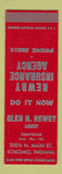 Matchbook Cover - Glen Newby Insurance Agency Kokomo IN SAMPLE