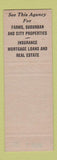 Matchbook Cover - Tubbs Insurance Real Estate Medina OH SAMPLE
