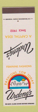 Matchbook Cover - Urdong's Women's Clothes Washington DC Rosslyn VA SAMPLE
