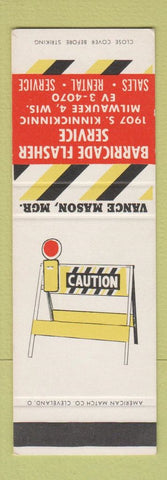 Matchbook Cover - Barricade Flasher Service Milwaukee WI SAMPLE