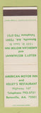 Matchbook Cover - American Motor Inn Kelley's Restaurant Batesville AR SAMPLE