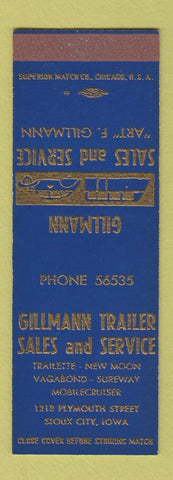 Matchbook Cover - Gillmann Trailer Sales Service Sioux City IA SAMPLE