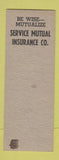 Matchbook Cover - Service Mutual Insurance Waco TX SAMPLE