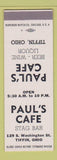 Matchbook Cover - Paul's Cafe Tiffin OH SAMPLE