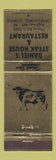 Matchbook Cover - Daniel's Steak House Restaurant Okeechobee FL