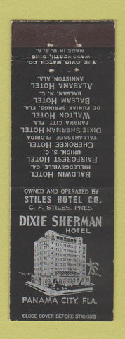Matchbook Cover - Dixie Sherman Hotel Panama City FL