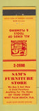 Matchbook Cover - Sam's Furniture Store West Palm Beach FL