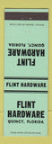 Matchbook Cover - Flint Hardware Quincy FL