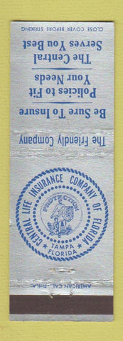 Matchbook Cover - Central Life Insurance Company Tampa FL