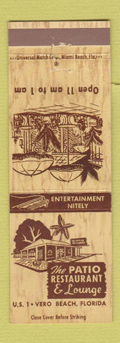 Matchbook Cover - Patio Restaurant Lounge Vero Beach FL