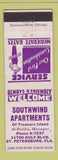 Matchbook Cover - Southwind Apartments St Petersburg FL