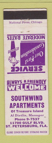 Matchbook Cover - Southwind Apartments St Petersburg FL