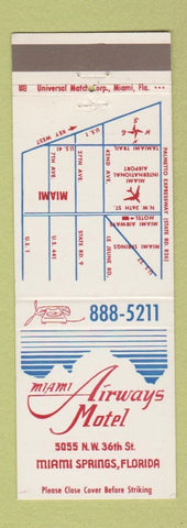 Matchbook Cover - Miami Airways Motel Miami Springs FL