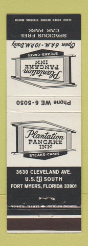 Matchbook Cover - Plantation Pancake Inn Fort Myers FL