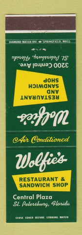 Matchbook Cover - Wolfie's Restaurant St Petersburg FL