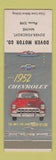 Matchbook Cover - 1952 Chevrolet Dover Foxcroft ME low phone #