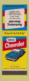 Matchbook Cover - 1958 Chevrolet Hackenberg Turbotville PA low phone #