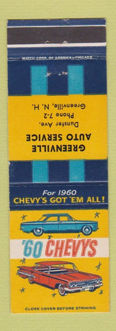 Matchbook Cover - 1960 Chevrolet Greenville NH
