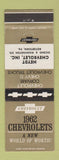 Matchbook Cover - 1962 Chevrolet Heydt Boyertown PA