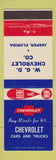 Matchbook Cover - 1965 Chevrolet WGD Jasper FL