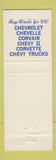 Matchbook Cover - 1965 Chevrolet WGD Jasper FL