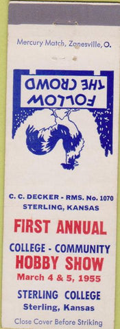 Matchbook Cover - College Hobby Show Sterling college Sterling KS