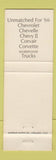 Matchbook Cover - 1966 Chevrolet Hassell Creef Manteo NC