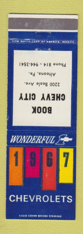 Matchbook Cover - 1967 Chevrolet Book Chevy City Altoona PA