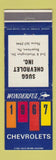 Matchbook Cover - 1967 Chevrolet Sugg Boyertown PA