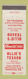 Matchbook Cover - Texaco oil gas Ollie's Franksville WI