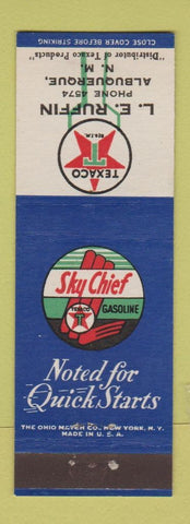 Matchbook Cover - Texaco oil gas LE Ruffin Albuquerque NM