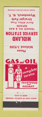 Matchbook Cover - Midland Texaco oil gas Wyandanch NY