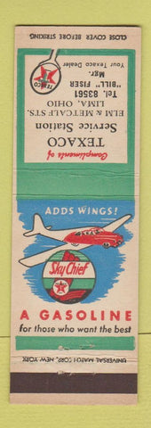 Matchbook Cover - Texaco oil gas Lima OH