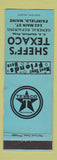 Matchbook Cover - Sheff's Texaco oil gas Fairfield ME WORN