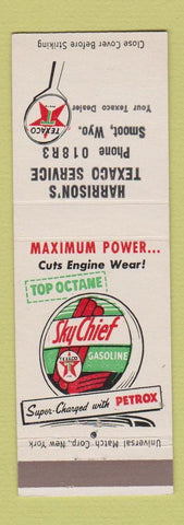 Matchbook Cover - Texaco oil gas Harrison's Smoot WY