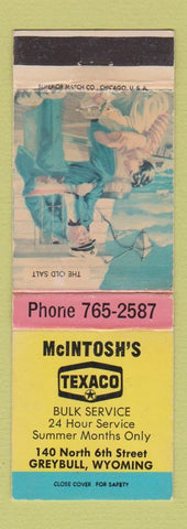 Matchbook Cover - Texaco oil gas McIntosh's Greybull WY WEAR