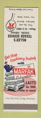 Matchbook Cover - Hiller's Texaco oil gas Cicero IN