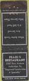 Matchbook Cover - Pearl's Restaurant Ambridge PA