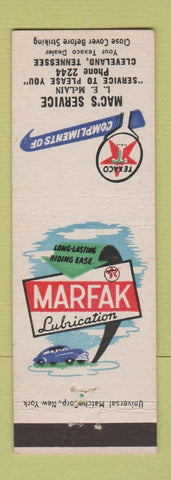 Matchbook Cover - Mac's Texaco oil gas Cleveland TN