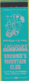 Matchbook Cover - Brownie's mountain Club Altaville CA