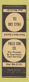 Matchbook Cover - Falls Cab Company Taxi