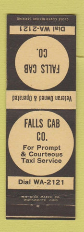 Matchbook Cover - Falls Cab Company Taxi