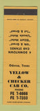 Matchbook Cover - Yellow & Checker Cabs Odessa TX