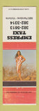 Matchbook Cover - Empress Taxi Victoria BC pinup WEAR